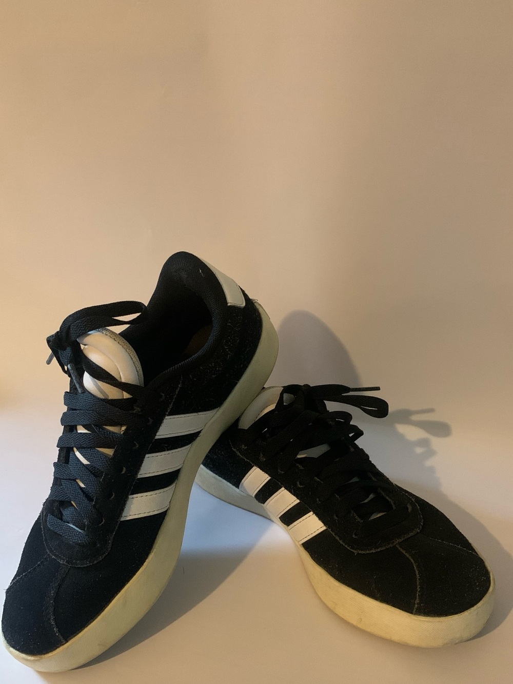 adidas women size 6.5 Black and White Sneakers